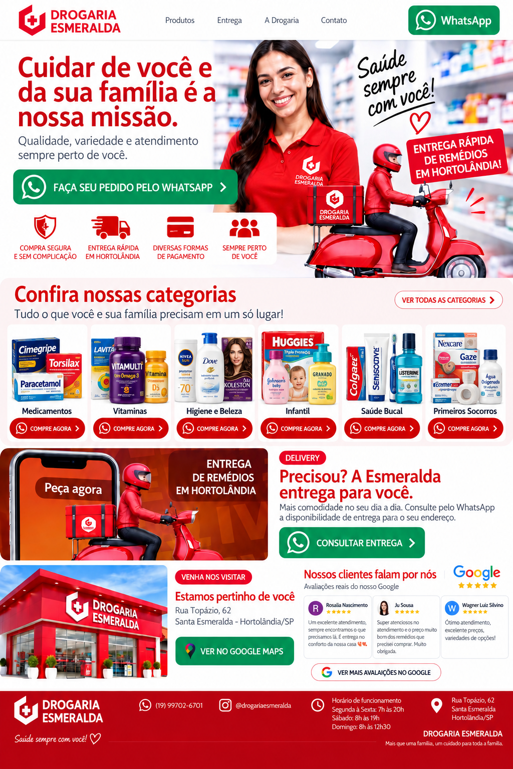 Drogaria Esmeralda - landing page